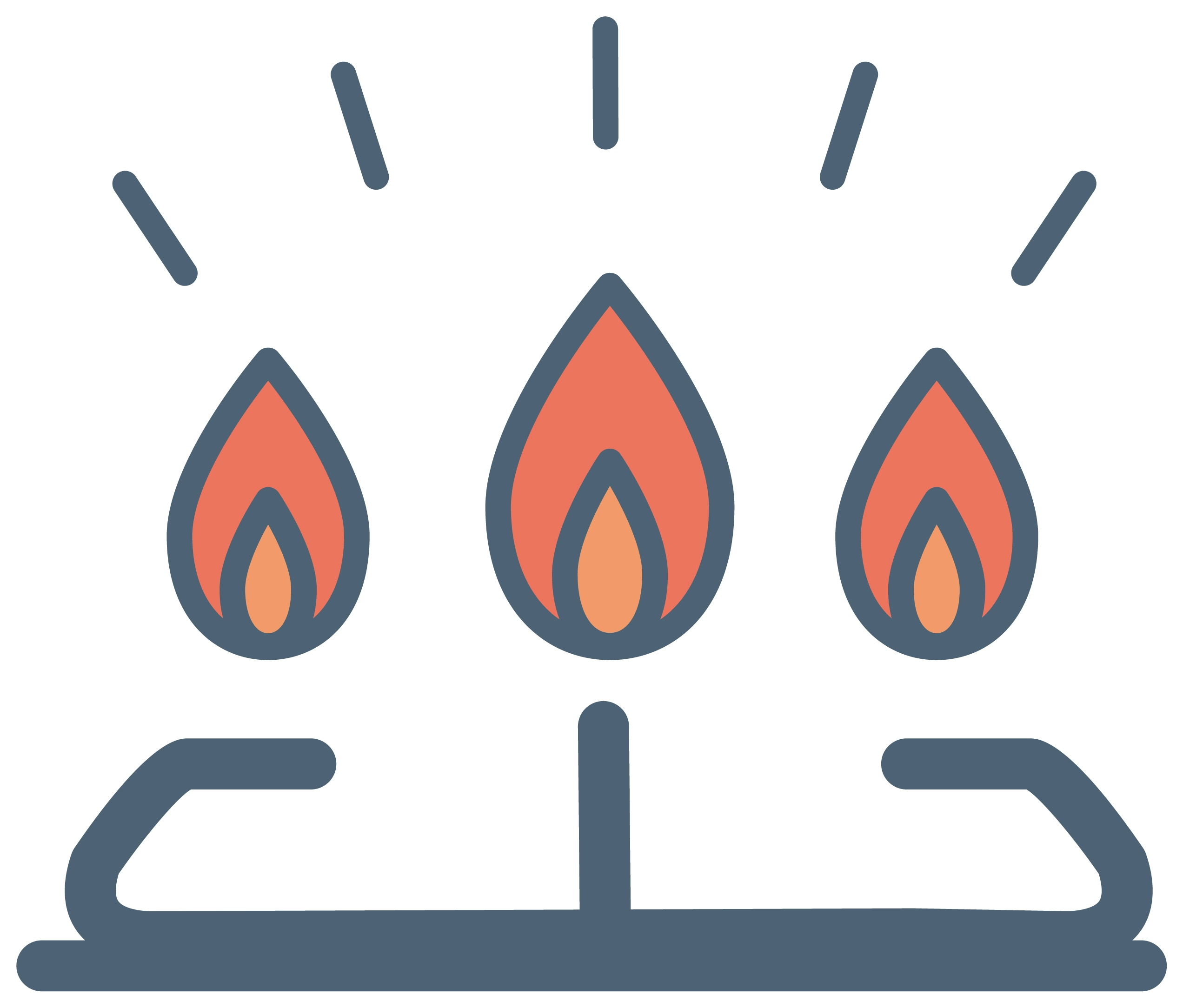 ガスのアイコン（炎）